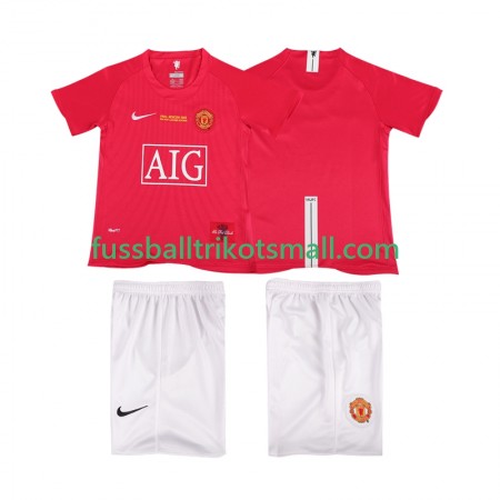 Fußballtrikots Manchester United Champions League 2007 2008 Retro Kinder Kurzarm Heimtrikotsatz kaufen